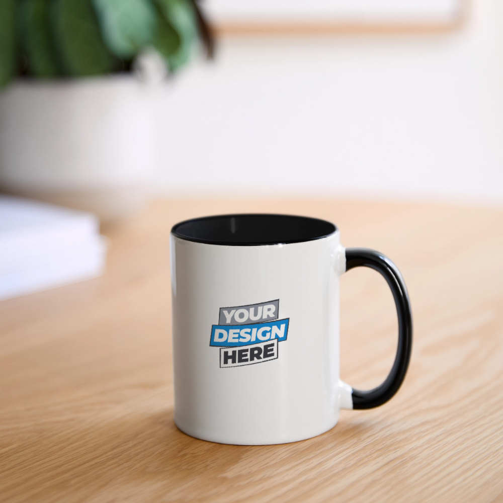 Contrasting Mug Personalised Various Colours - white/black