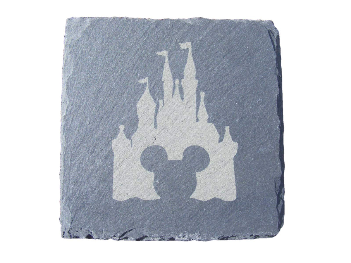 SLATE DISNEY CASTLE MICKEY MOUSE COASTERS (Set of 2)