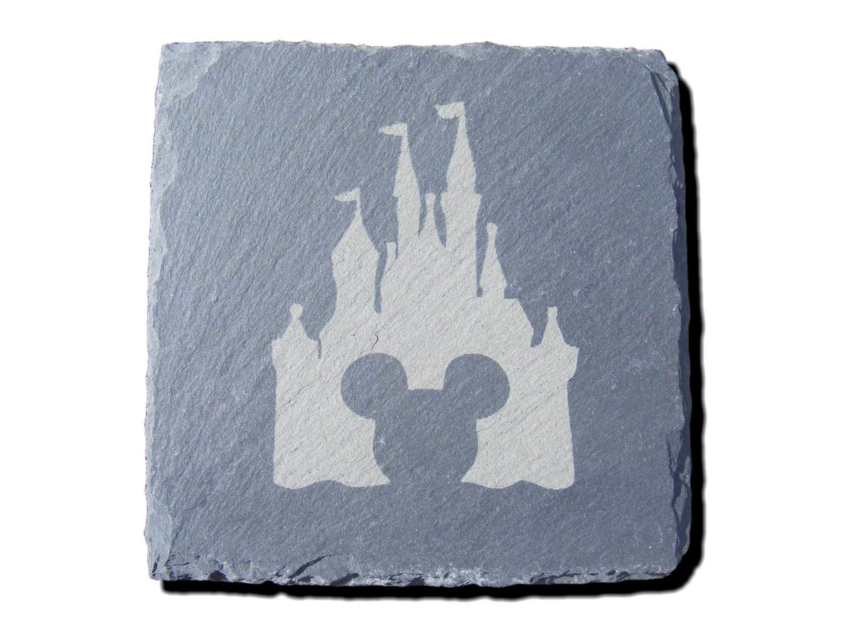 SLATE DISNEY CASTLE MICKEY MOUSE COASTERS (Set of 2)
