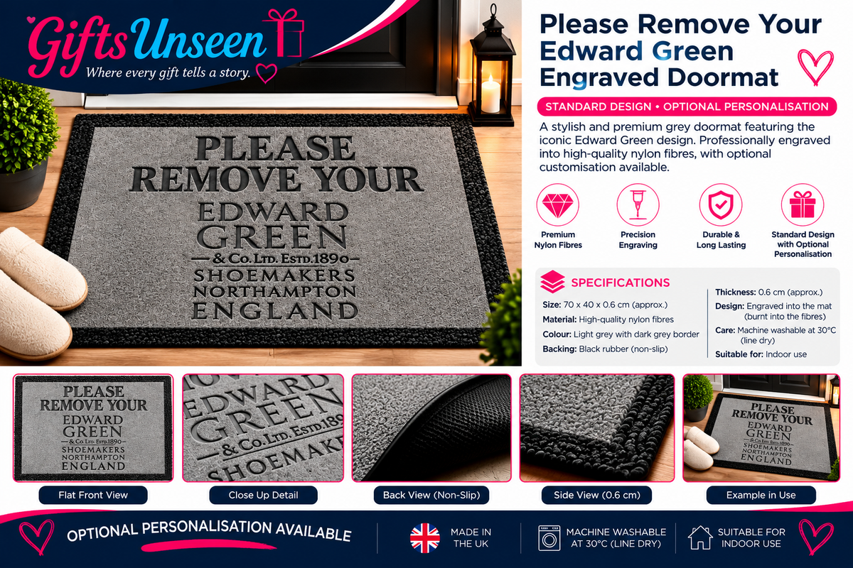 Please Remove Your Edward Green Engraved Doormat