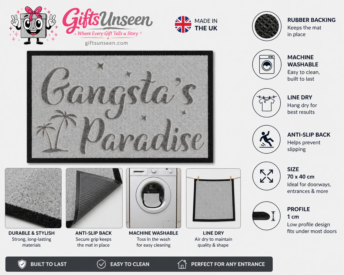 Gangsta's Paradise Inspired Grey Doormat