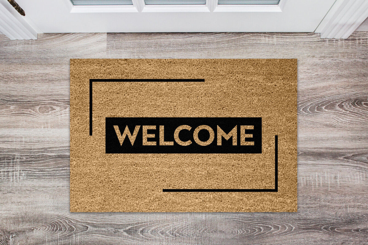 Personalised Welcome Coir Door Mat / Custom Bespoke Floor Rug Large