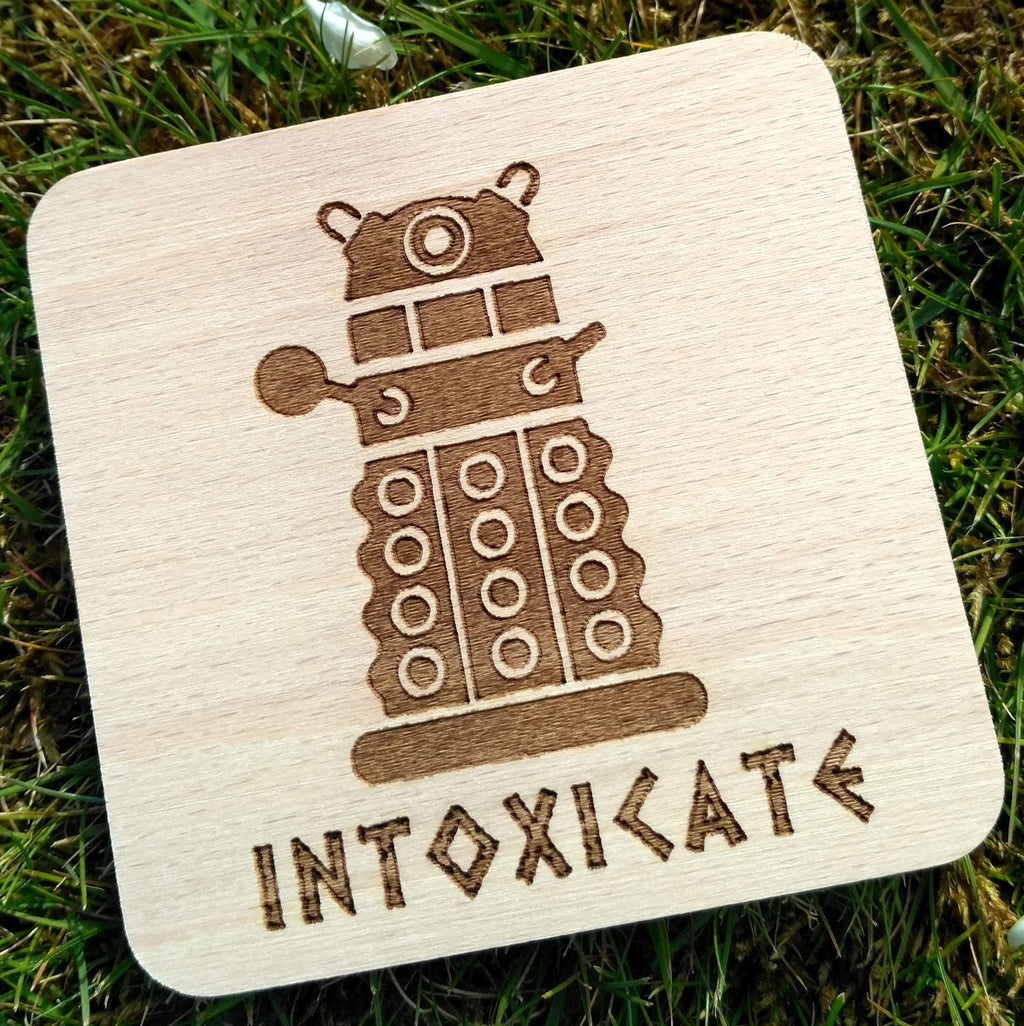 INTOXICATE DOCTOR WHO DALEK INSPIRED BEER MAT DRINK COASTER