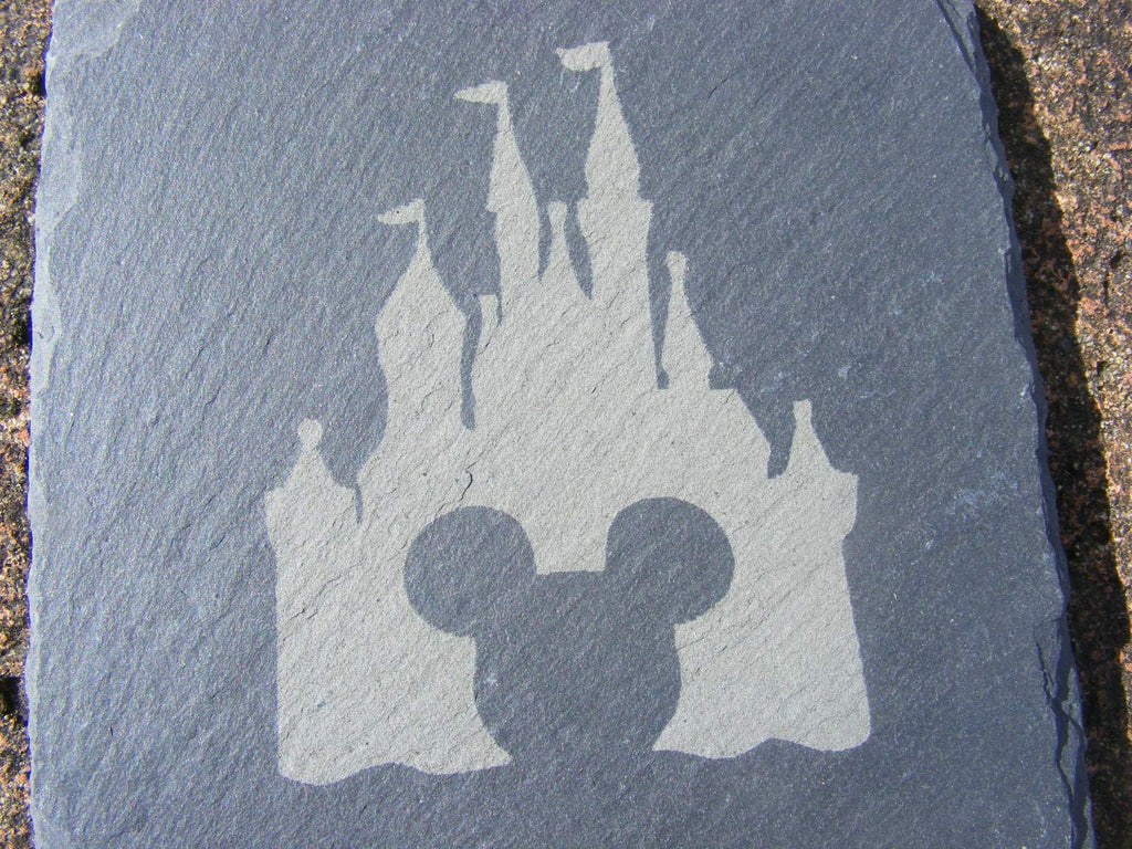 SLATE DISNEY CASTLE MICKEY MOUSE COASTERS (Set of 2)