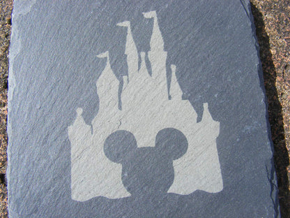 SLATE DISNEY CASTLE MICKEY MOUSE COASTERS (Set of 2)