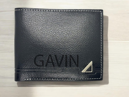 Personalised Black Leather Wallet
