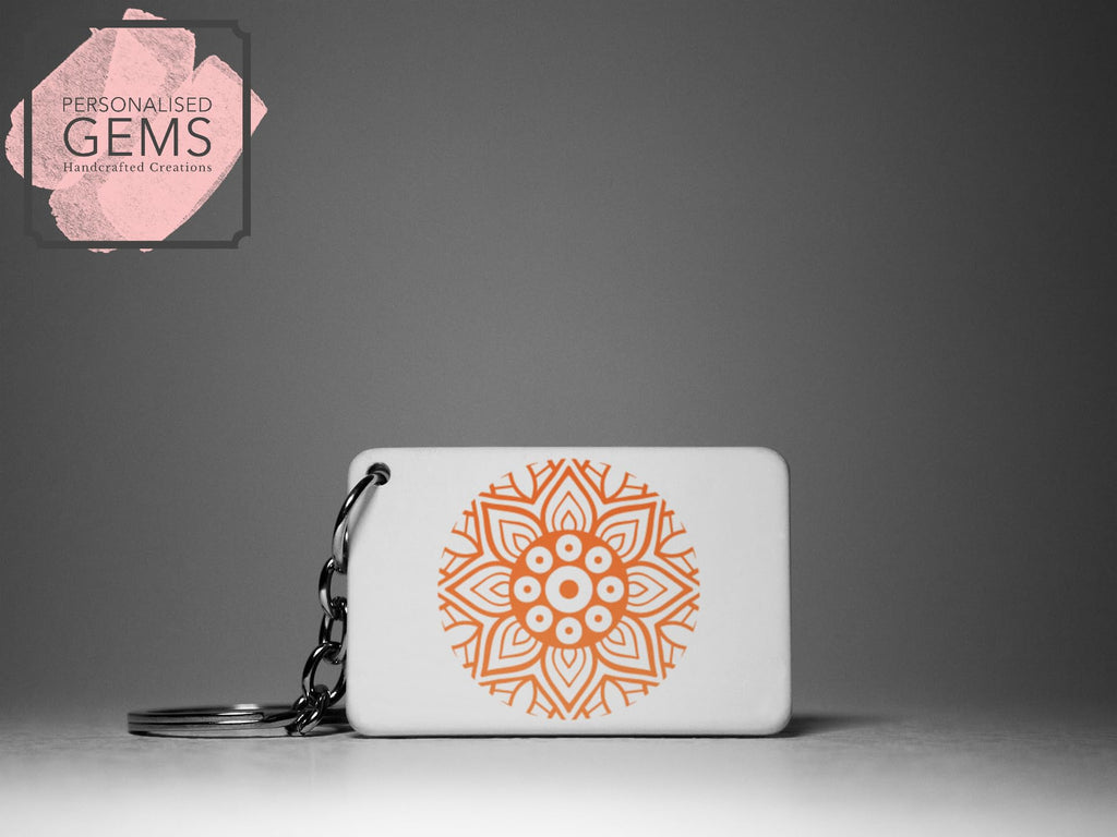 Orange Flower Key Ring