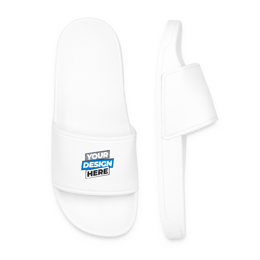 Men’s Pool Sliders Personalised Various Colours - white