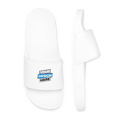Men’s Pool Sliders Personalised Various Colours - white