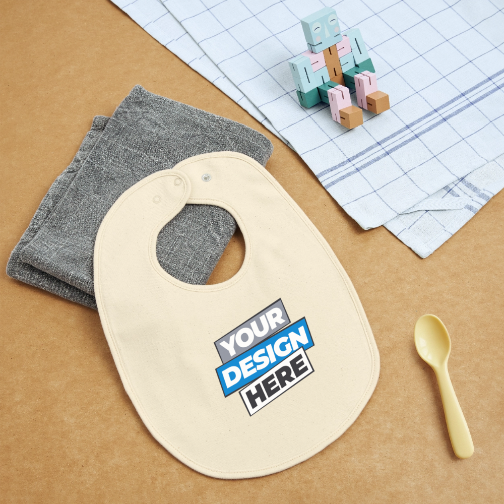 Baby Organic Bib Personalised Various Colours - natural raw