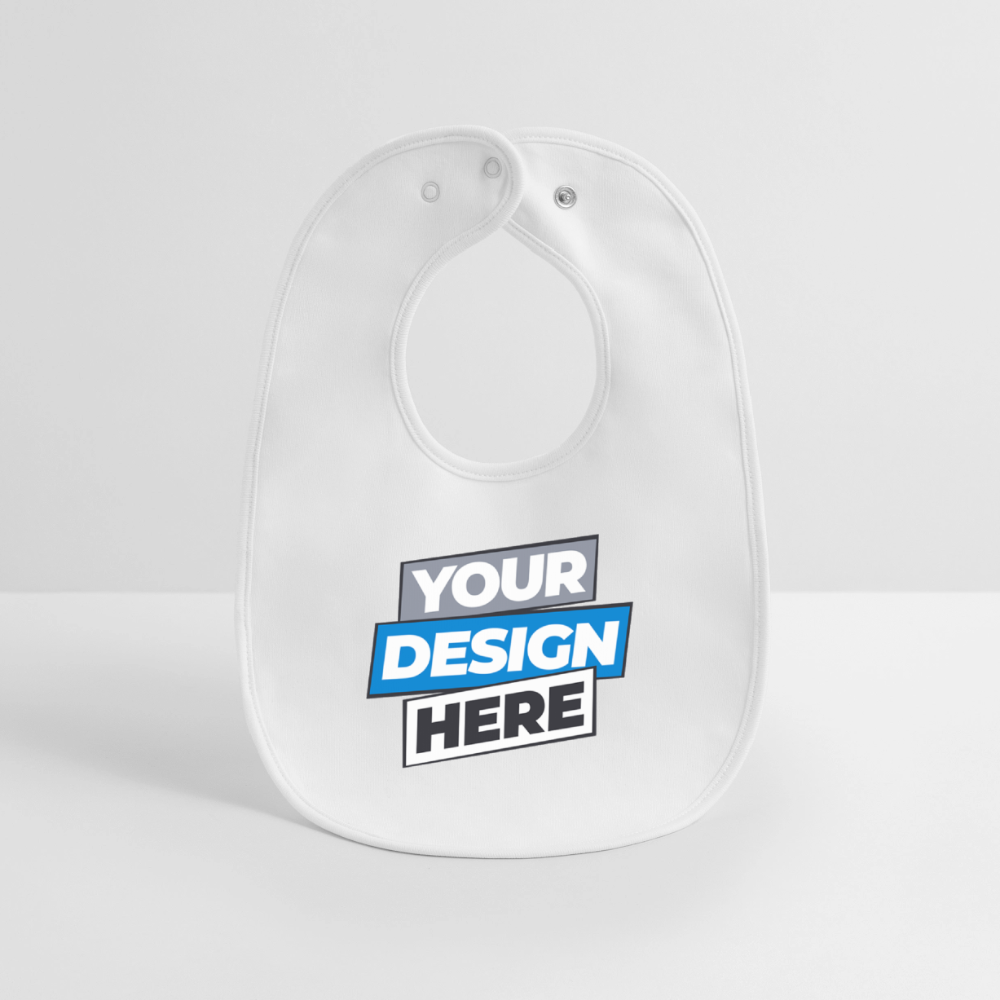 Baby Organic Bib Personalised Various Colours - white