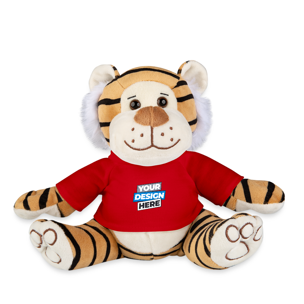 Plush Tiger Personalised Various Colours - red
