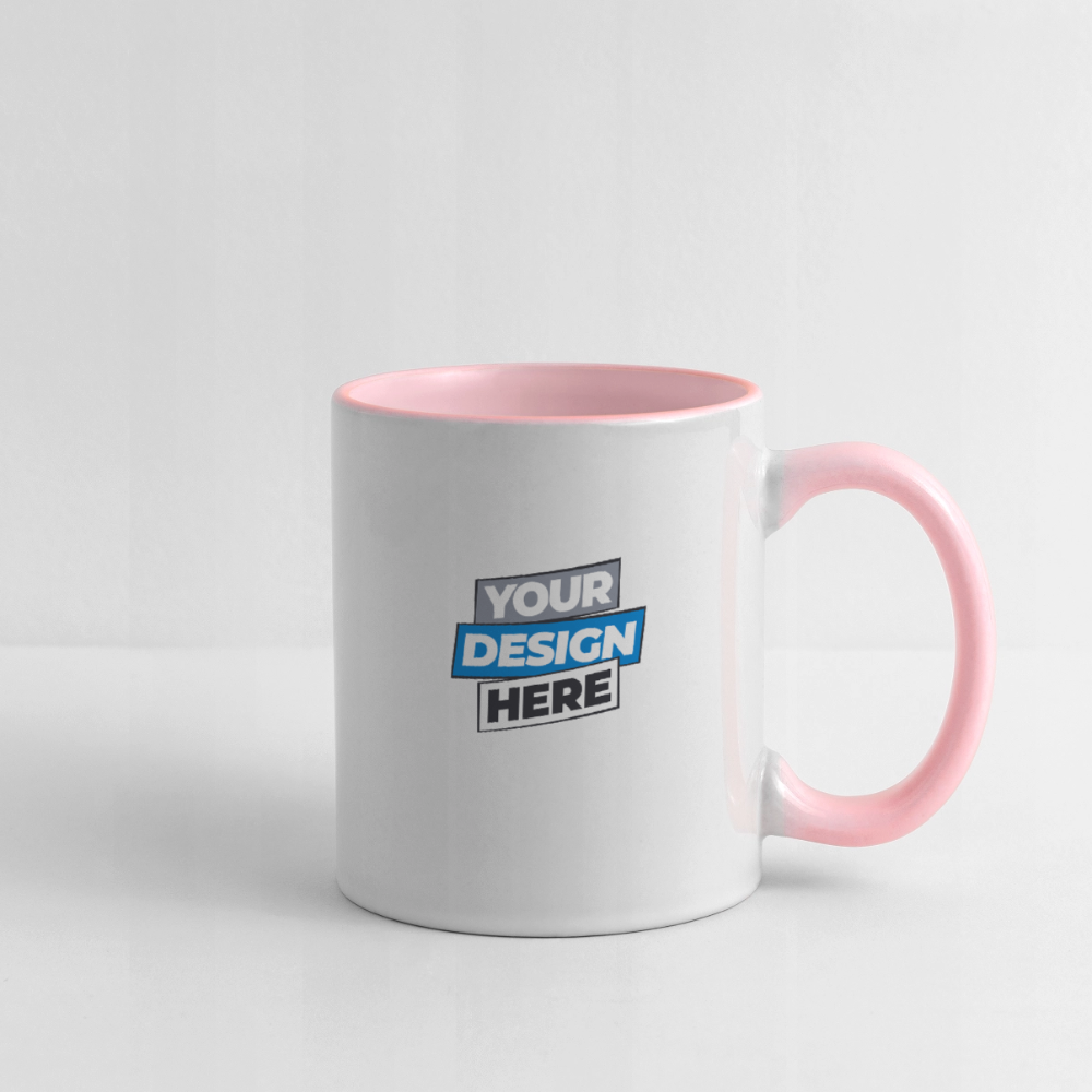 Contrasting Mug Personalised Various Colours - white/pink