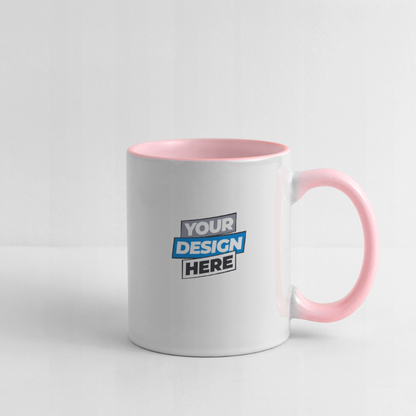 Contrasting Mug Personalised Various Colours - white/pink