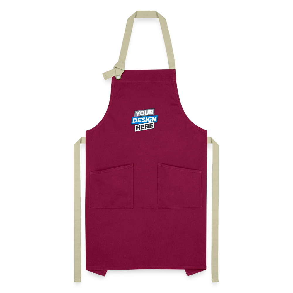 Apron Personalised Various Colour - burgundy / desert sand
