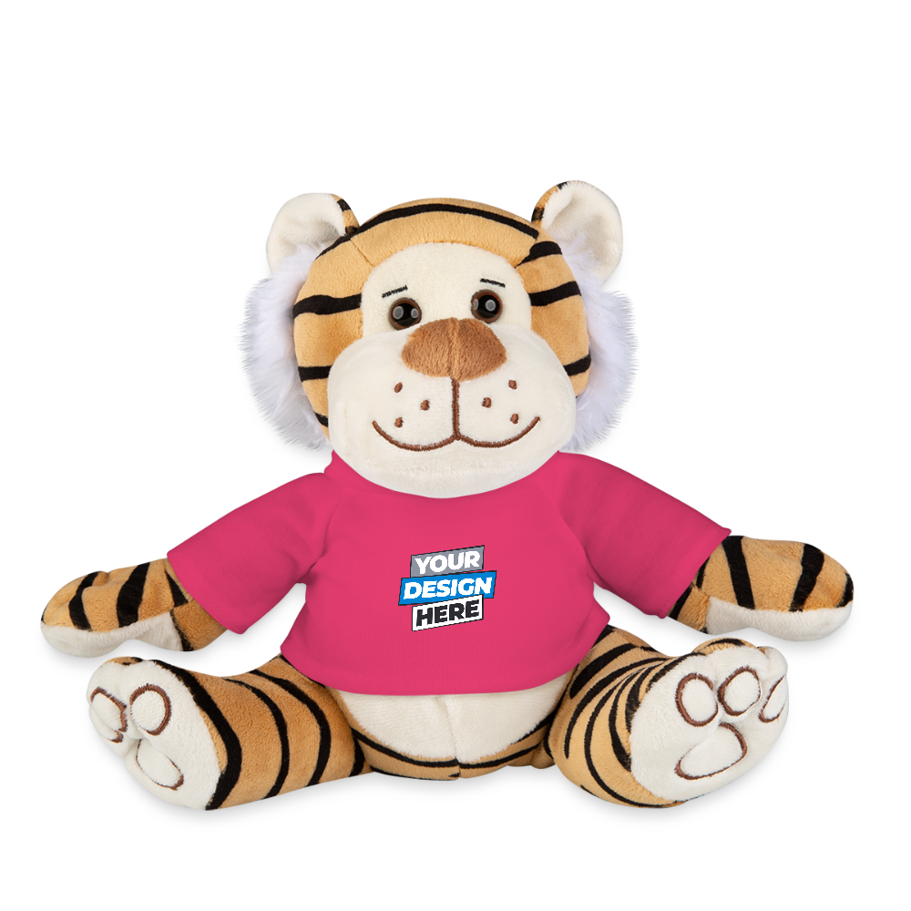 Plush Tiger Personalised Various Colours - pink
