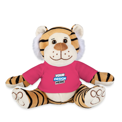 Plush Tiger Personalised Various Colours - pink