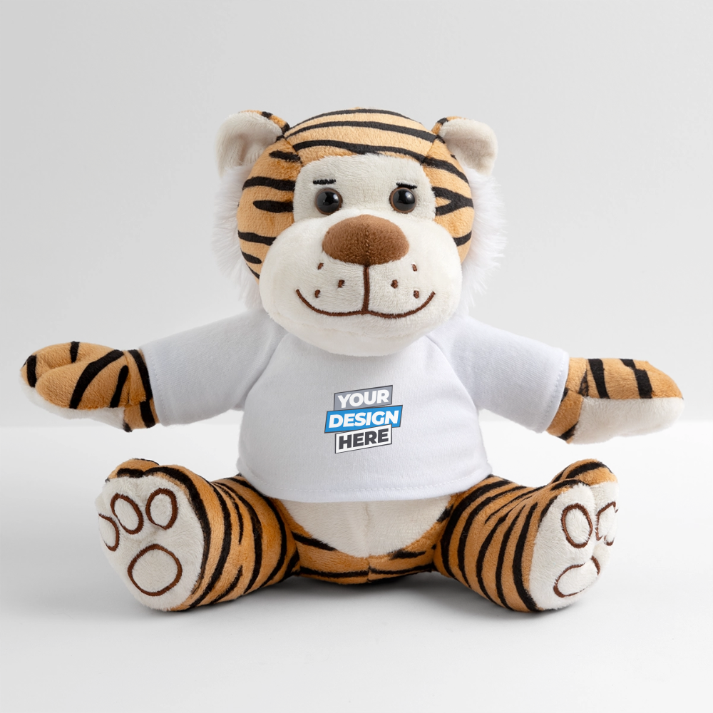 Plush Tiger Personalised Various Colours - white