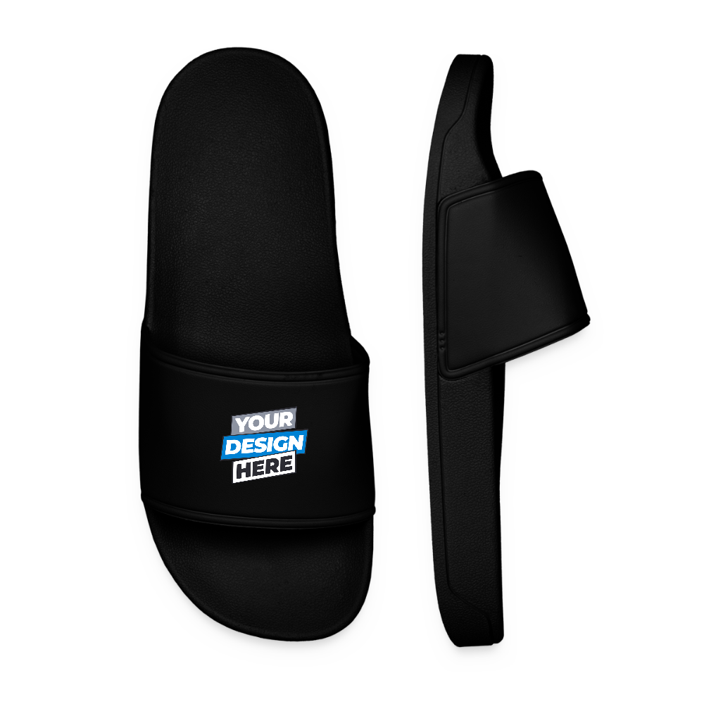 Men’s Pool Sliders Personalised Various Colours - black