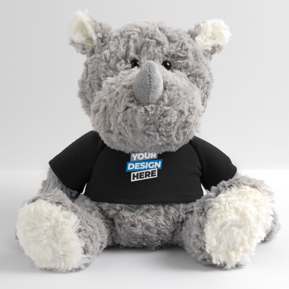 Plush Rhino Personalised Various Colours - black