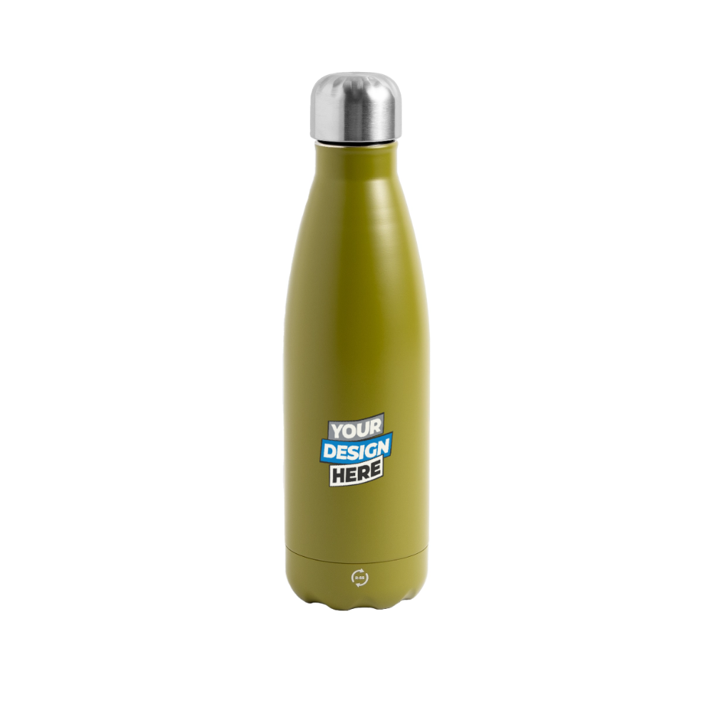 Insulated Water Bottle 500 ml Panoramic Personalised Various Colours - olive green 