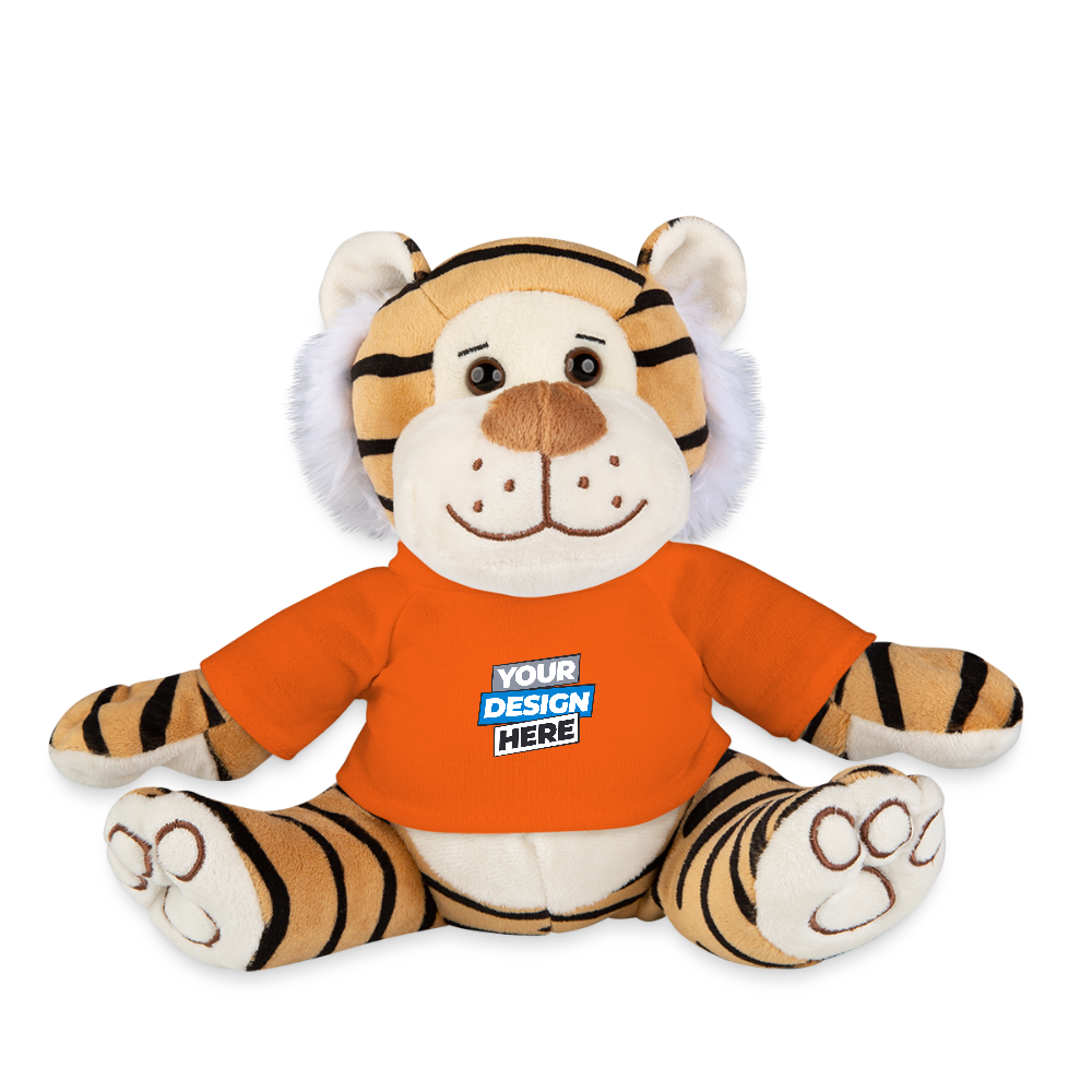 Plush Tiger Personalised Various Colours - golden orange