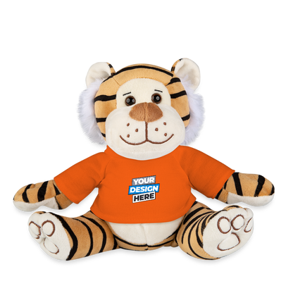 Plush Tiger Personalised Various Colours - golden orange