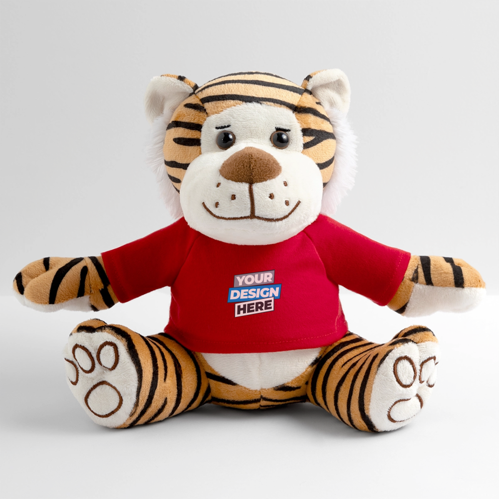 Plush Tiger Personalised Various Colours - red