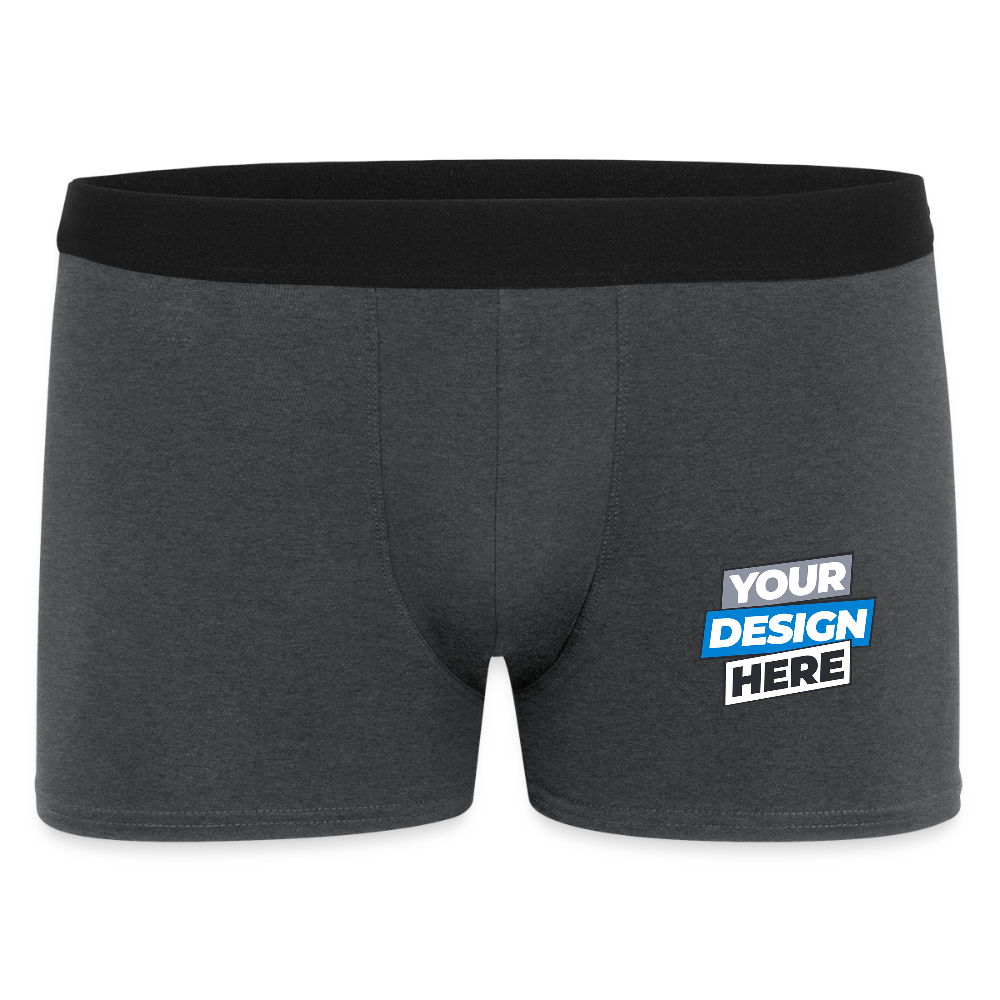 Men's Boxer Shorts Personalised Various Colours - charcoal grey