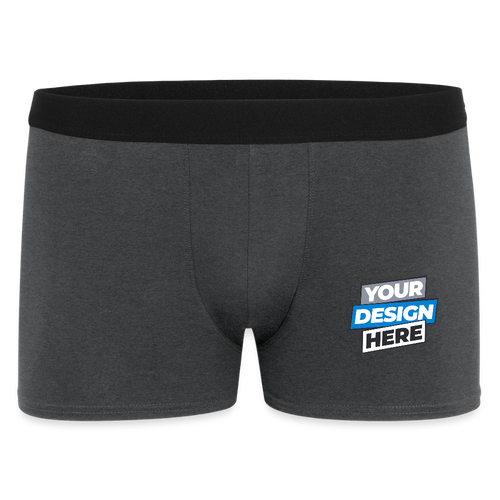 Men's Boxer Shorts Personalised Various Colours - charcoal grey