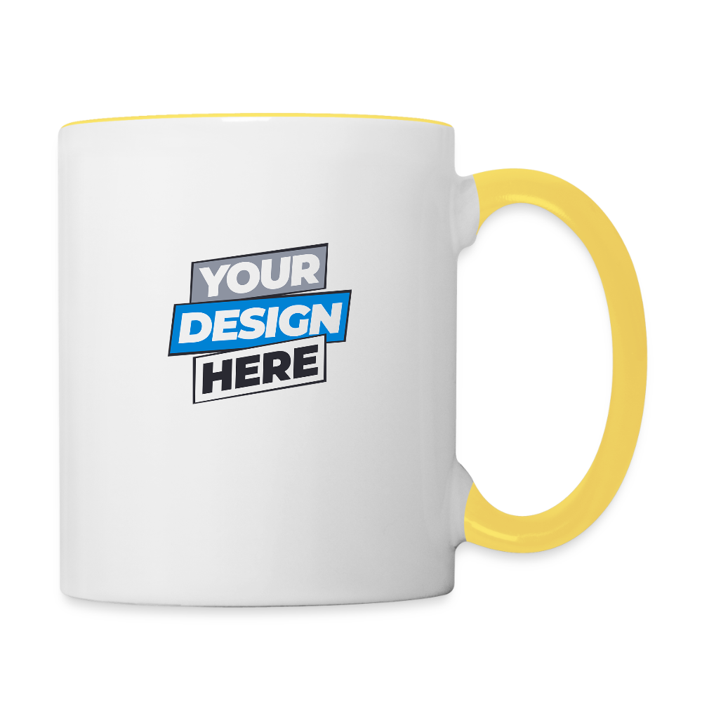 Contrasting Mug Personalised Various Colours - white/yellow