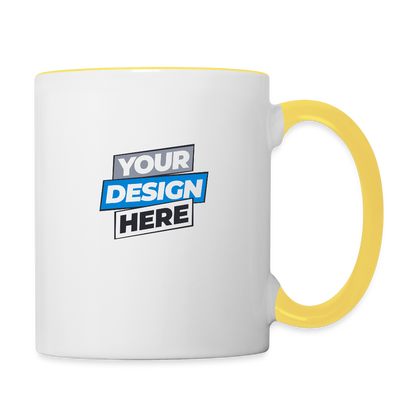 Contrasting Mug Personalised Various Colours - white/yellow