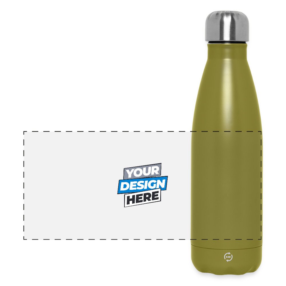 Insulated Water Bottle 500 ml Panoramic Personalised Various Colours - olive green 
