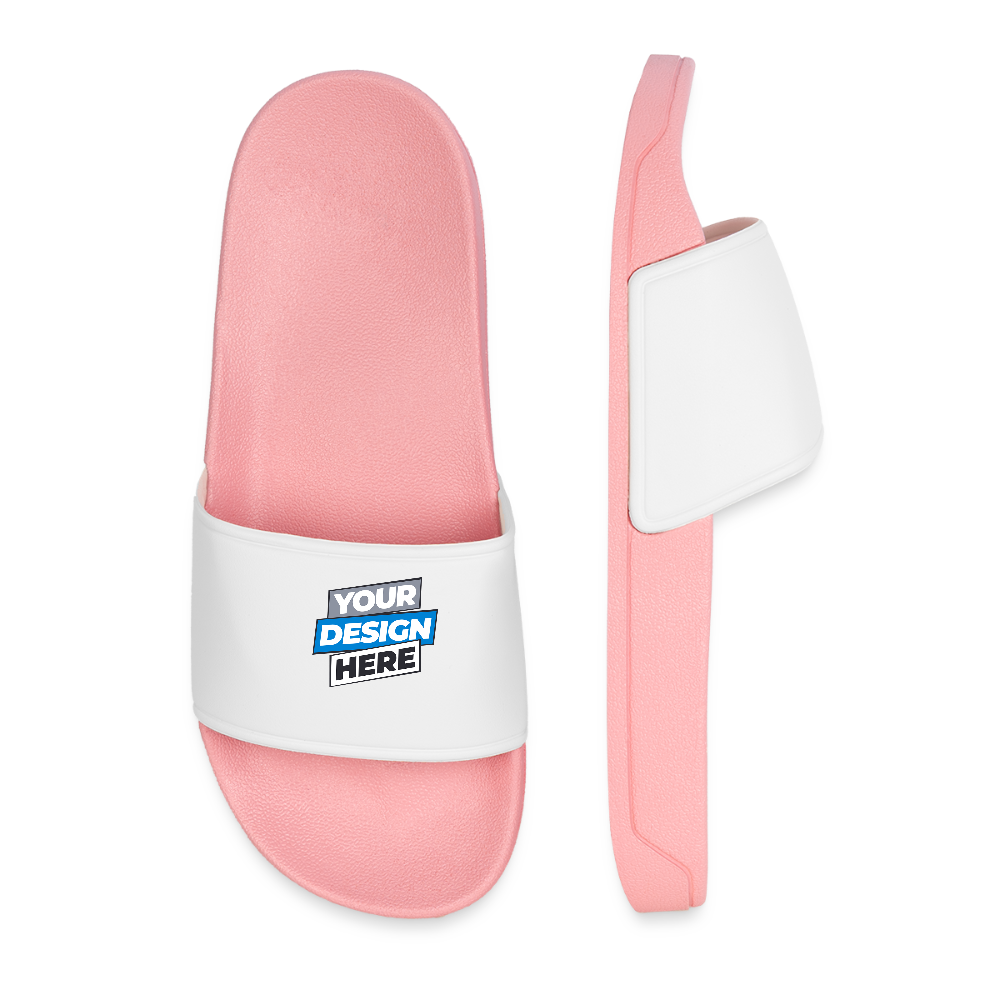 Men’s Pool Sliders Personalised Various Colours - light pink