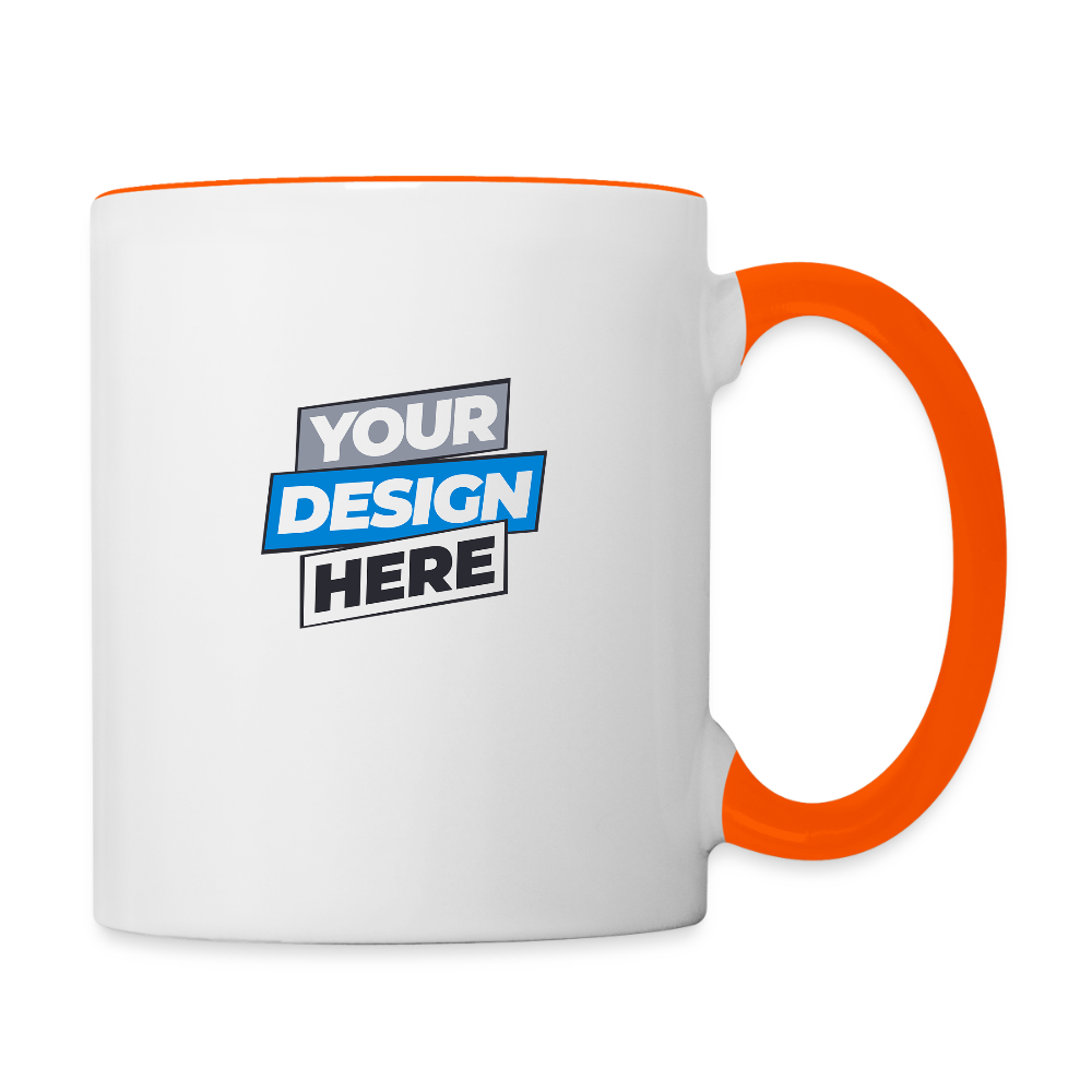 Contrasting Mug Personalised Various Colours - white/orange