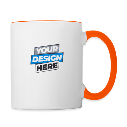 Contrasting Mug Personalised Various Colours - white/orange
