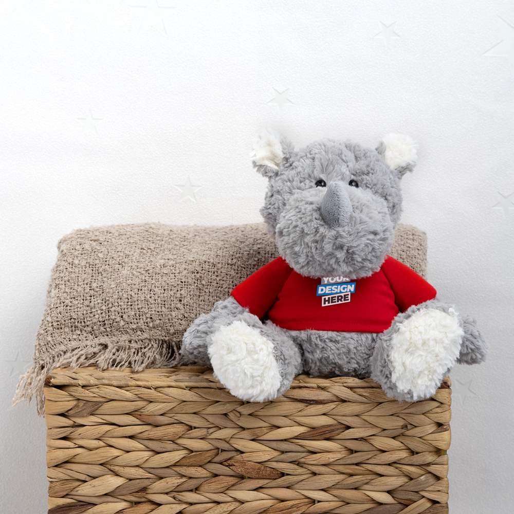 Plush Rhino Personalised Various Colours - red