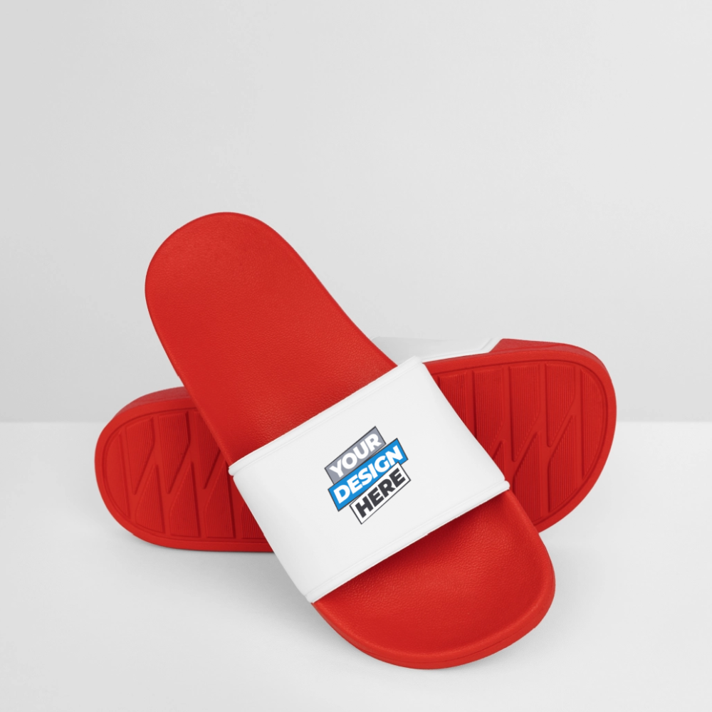 Women’s Pool Sliders Personalised Various Colours - red