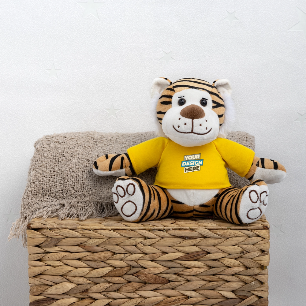 Plush Tiger Personalised Various Colours - sun yellow