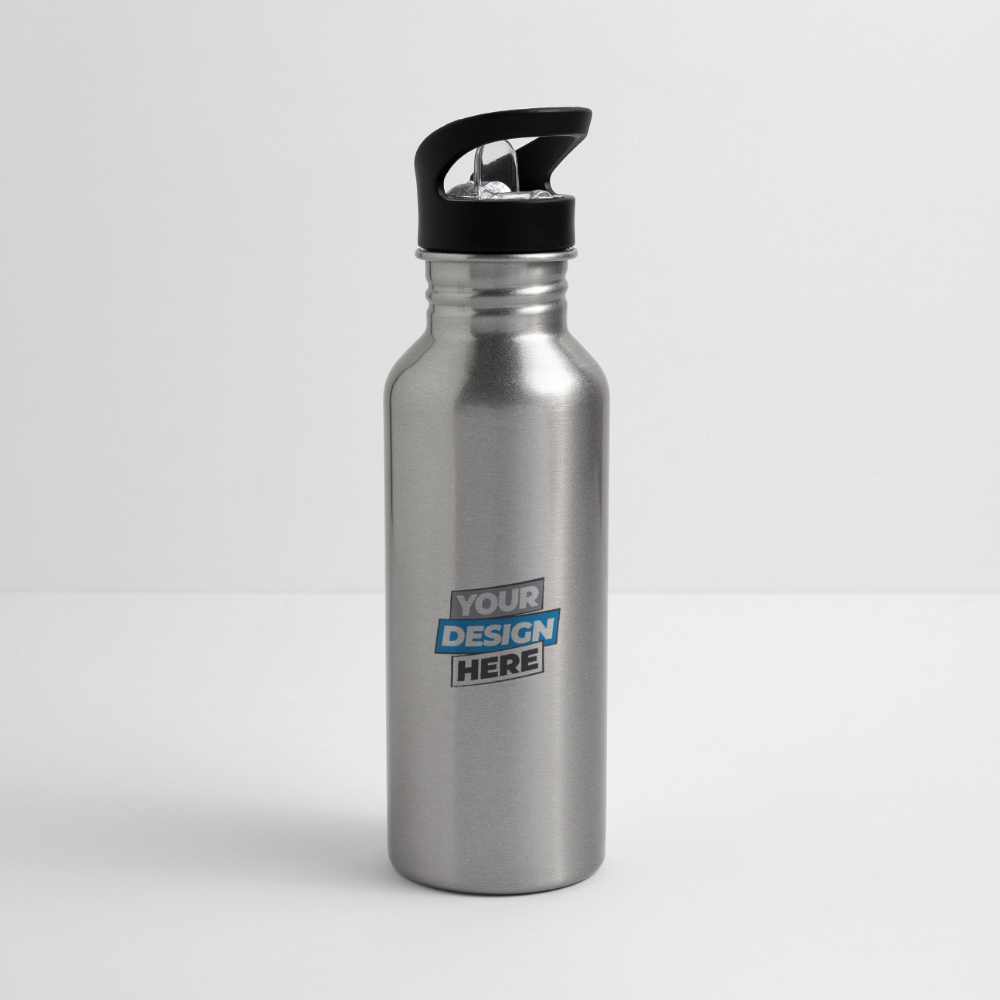 Water Bottle Personalised - silver