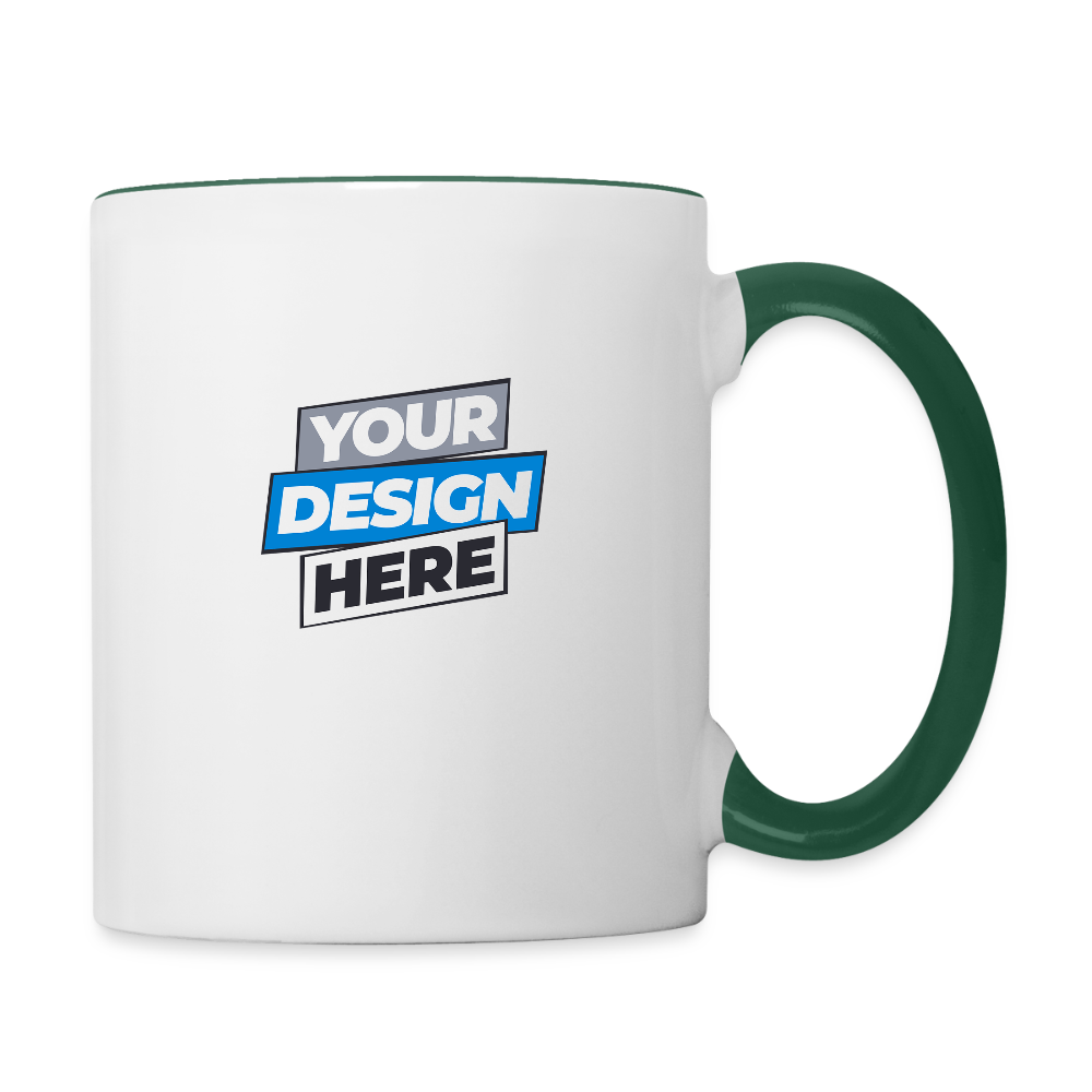 Contrasting Mug Personalised Various Colours - white/dark green