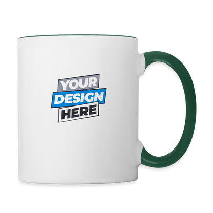 Contrasting Mug Personalised Various Colours - white/dark green