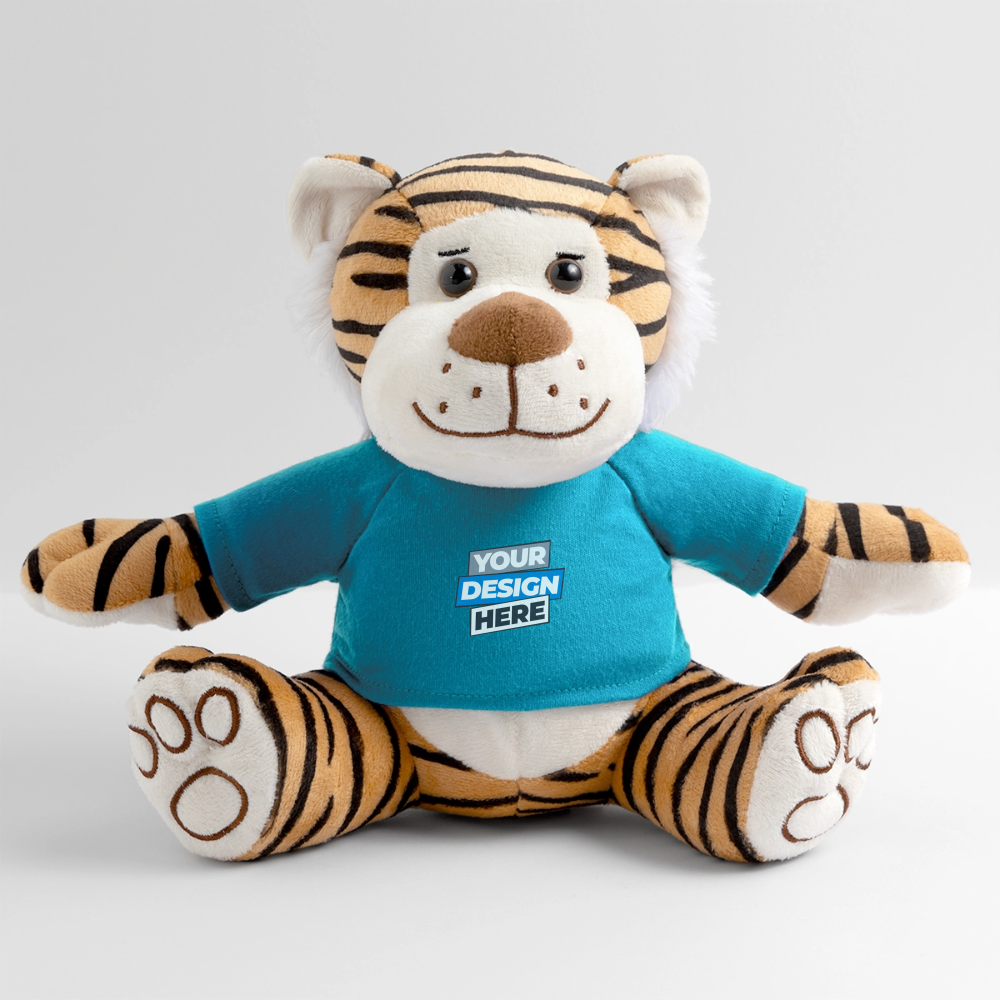 Plush Tiger Personalised Various Colours - atoll blue