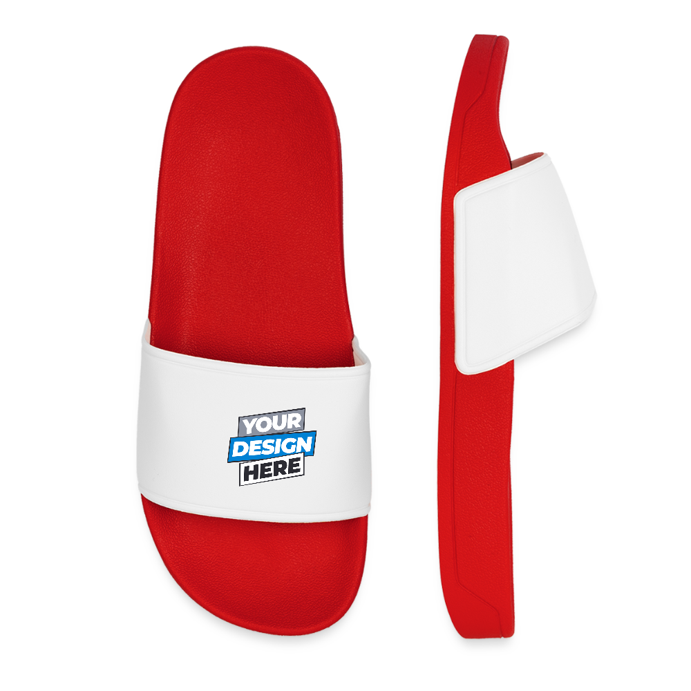 Women’s Pool Sliders Personalised Various Colours - red
