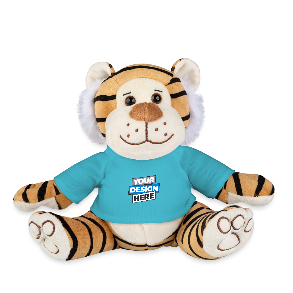 Plush Tiger Personalised Various Colours - atoll blue