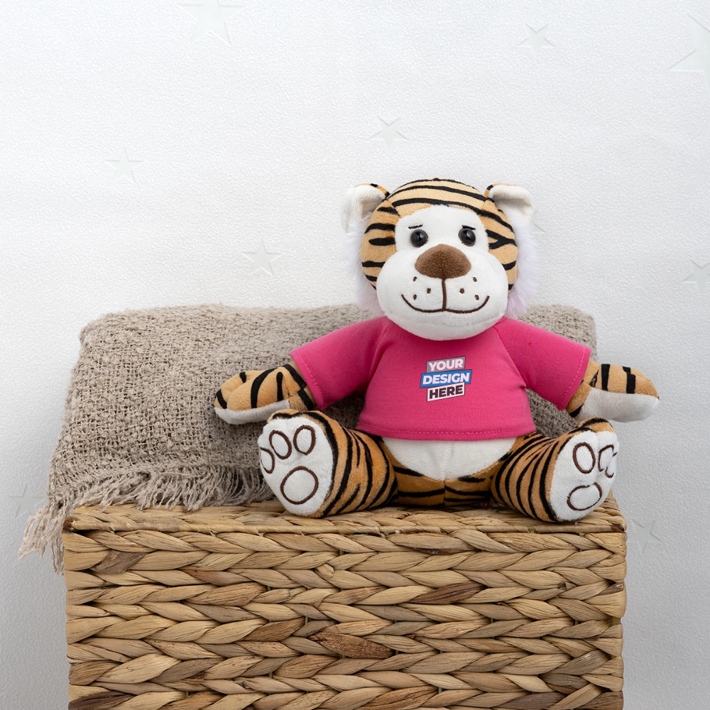 Plush Tiger Personalised Various Colours - pink