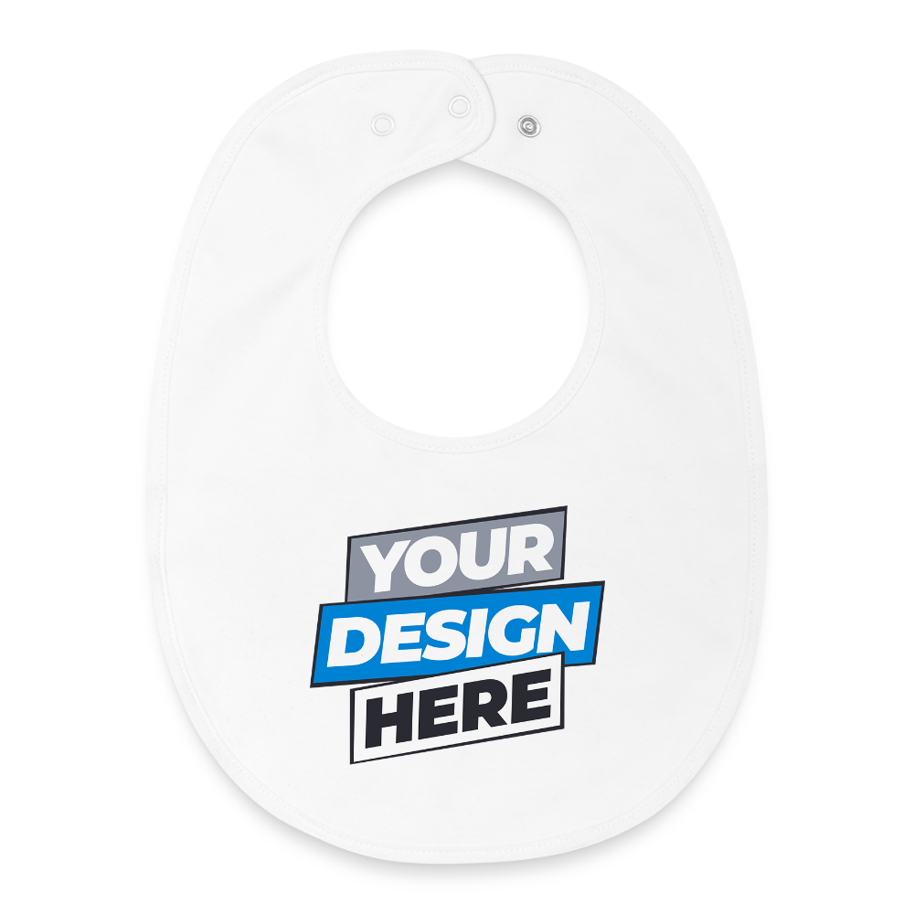 Baby Organic Bib Personalised Various Colours - white