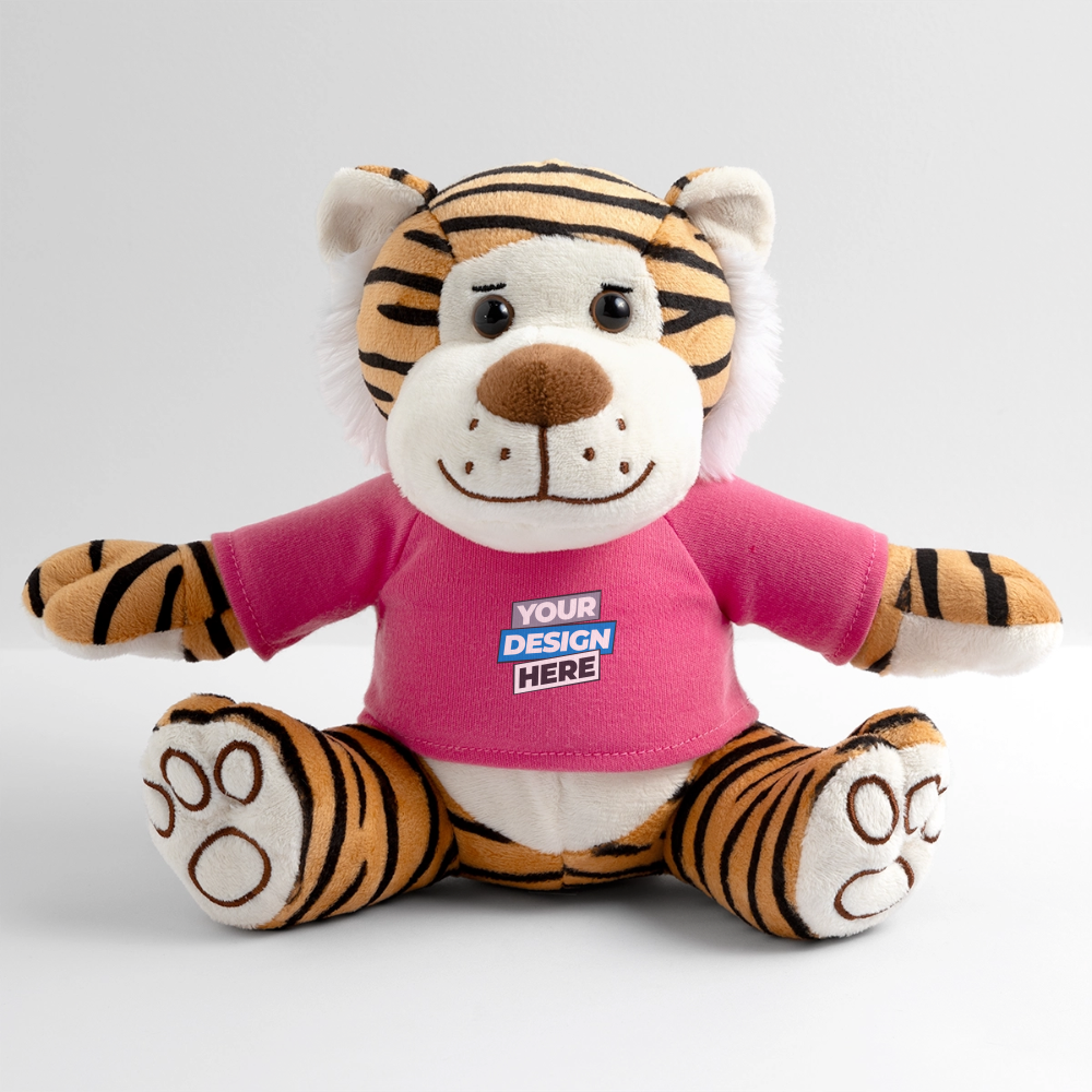 Plush Tiger Personalised Various Colours - pink