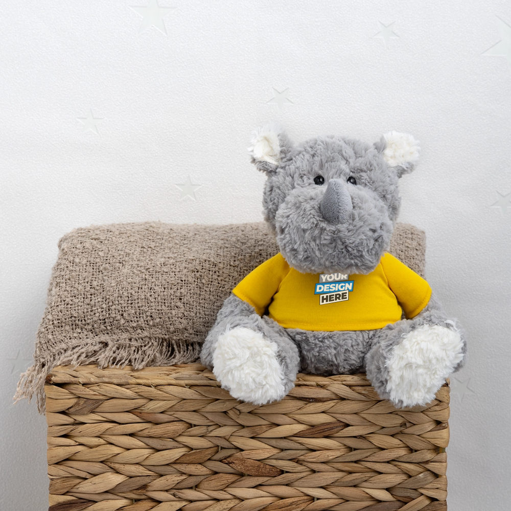 Plush Rhino Personalised Various Colours - sun yellow
