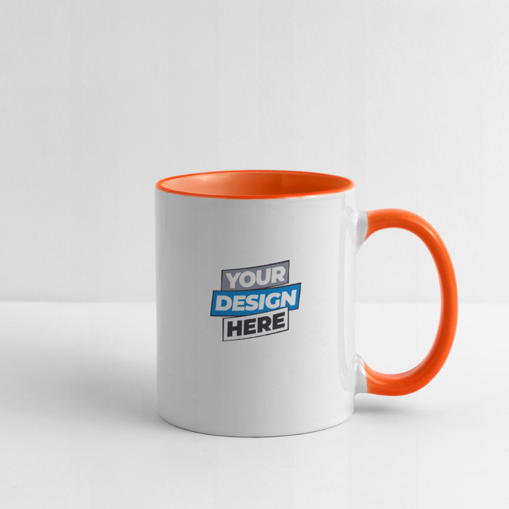 Contrasting Mug Personalised Various Colours - white/orange